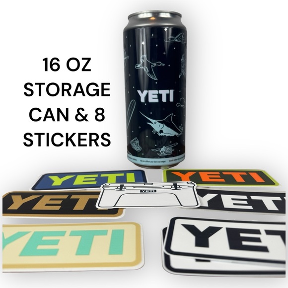 Yeti Other - 16 oz Yeti Storage Can with 8 stickers